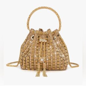 Elegant Gold Beaded Handbag